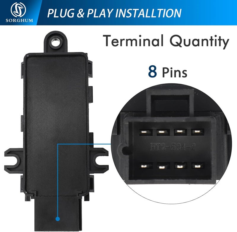 Sorghum Power Seat Switch - Adjustment Switch Control 6 Ways Compatible with 1999-2007 Chevrolet Silverado Tahoe GMC Sierra Yukon Cadillac 8 Pins Replace# 12450256 14685293 901202 - Image 5